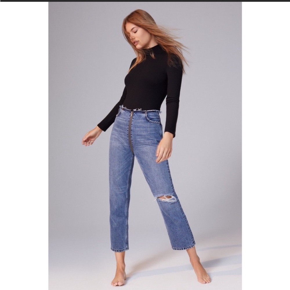 BDG URBAN OUTFITTERS HIGH-RISE CROPPED ZIPPER JEAN